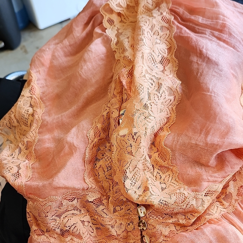 Chic Orange Lace Top For Bed